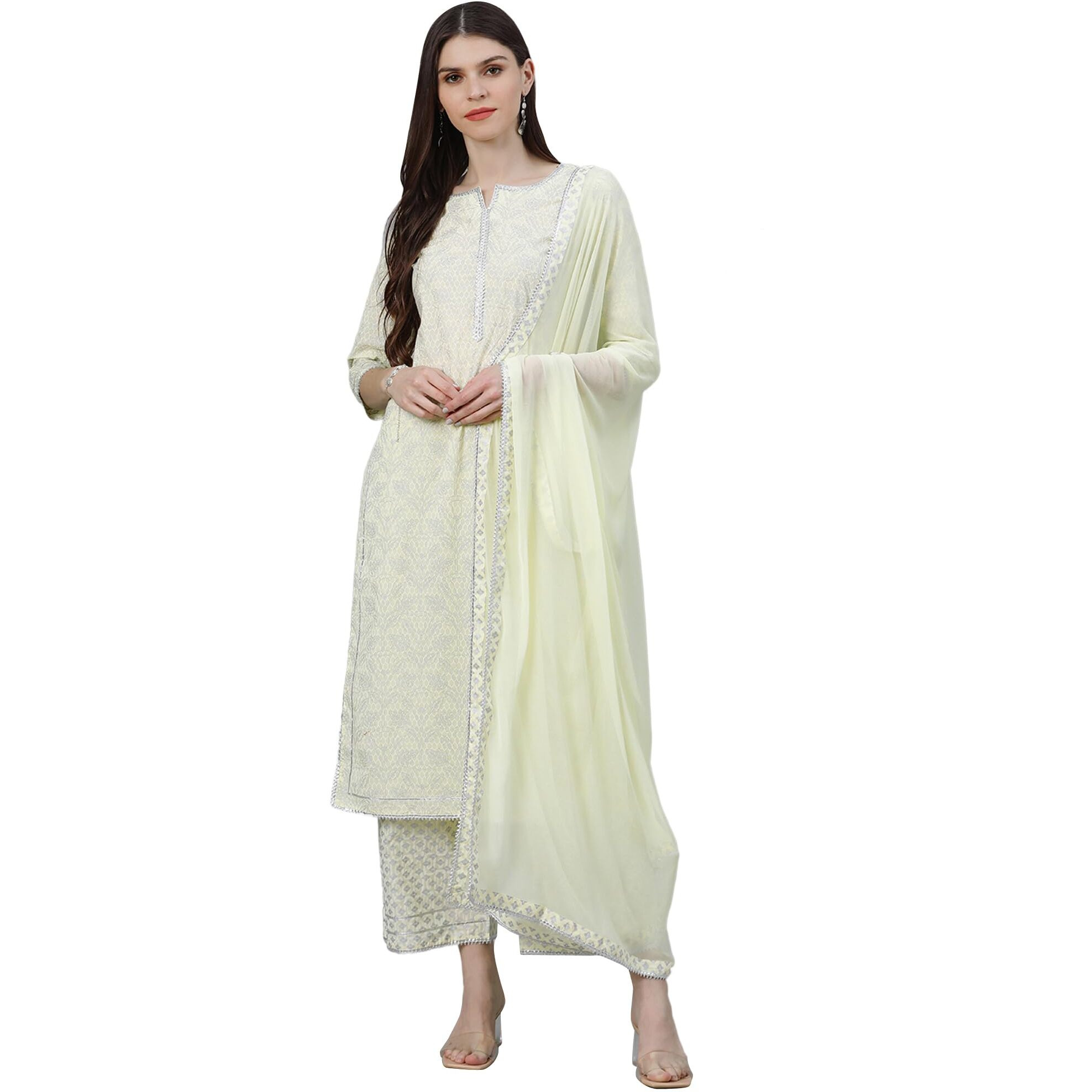 Libas Women's Cotton Kurta Sets (13040O_Yellow