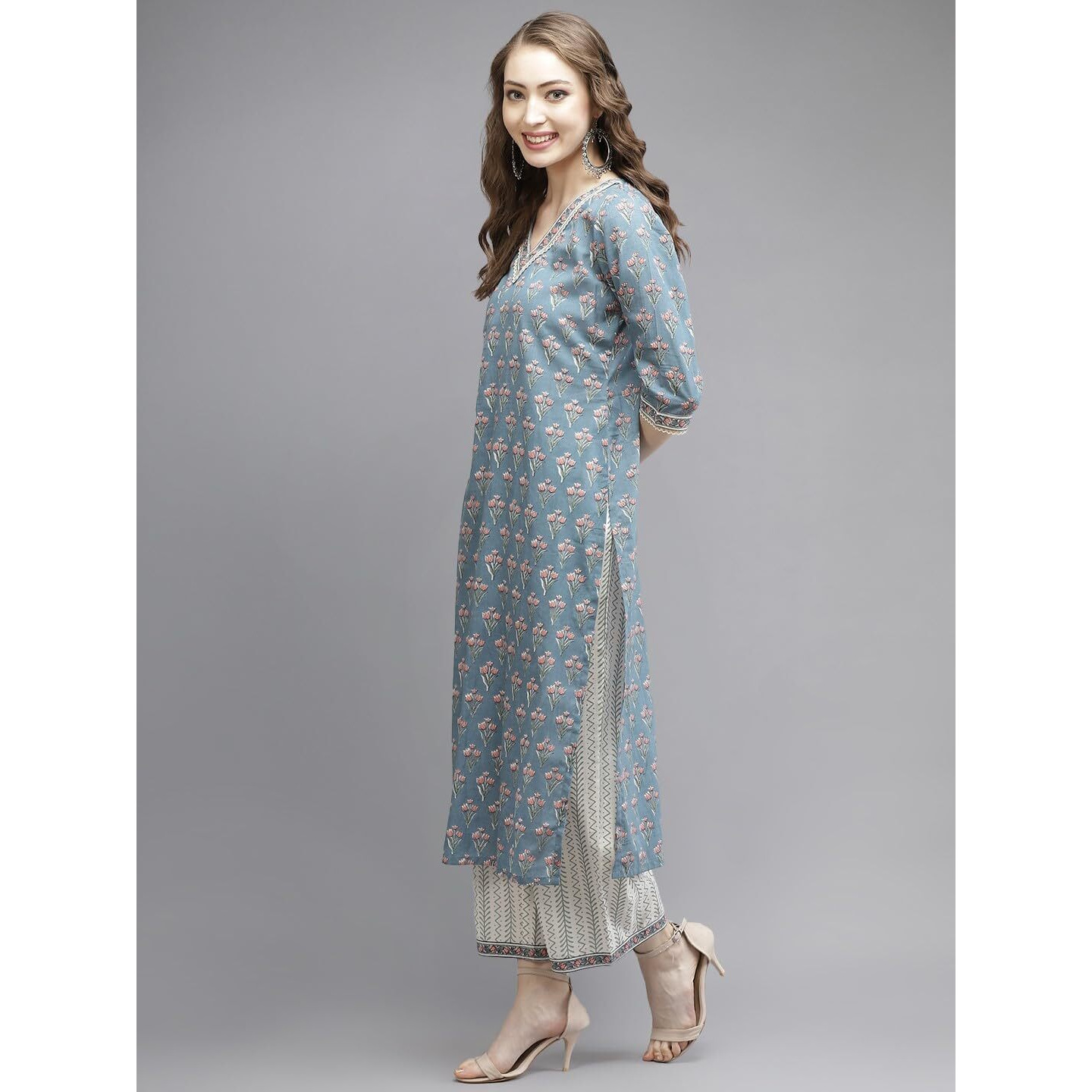 Libas Women's Cotton Kurta Sets (20128O_Multicoloured