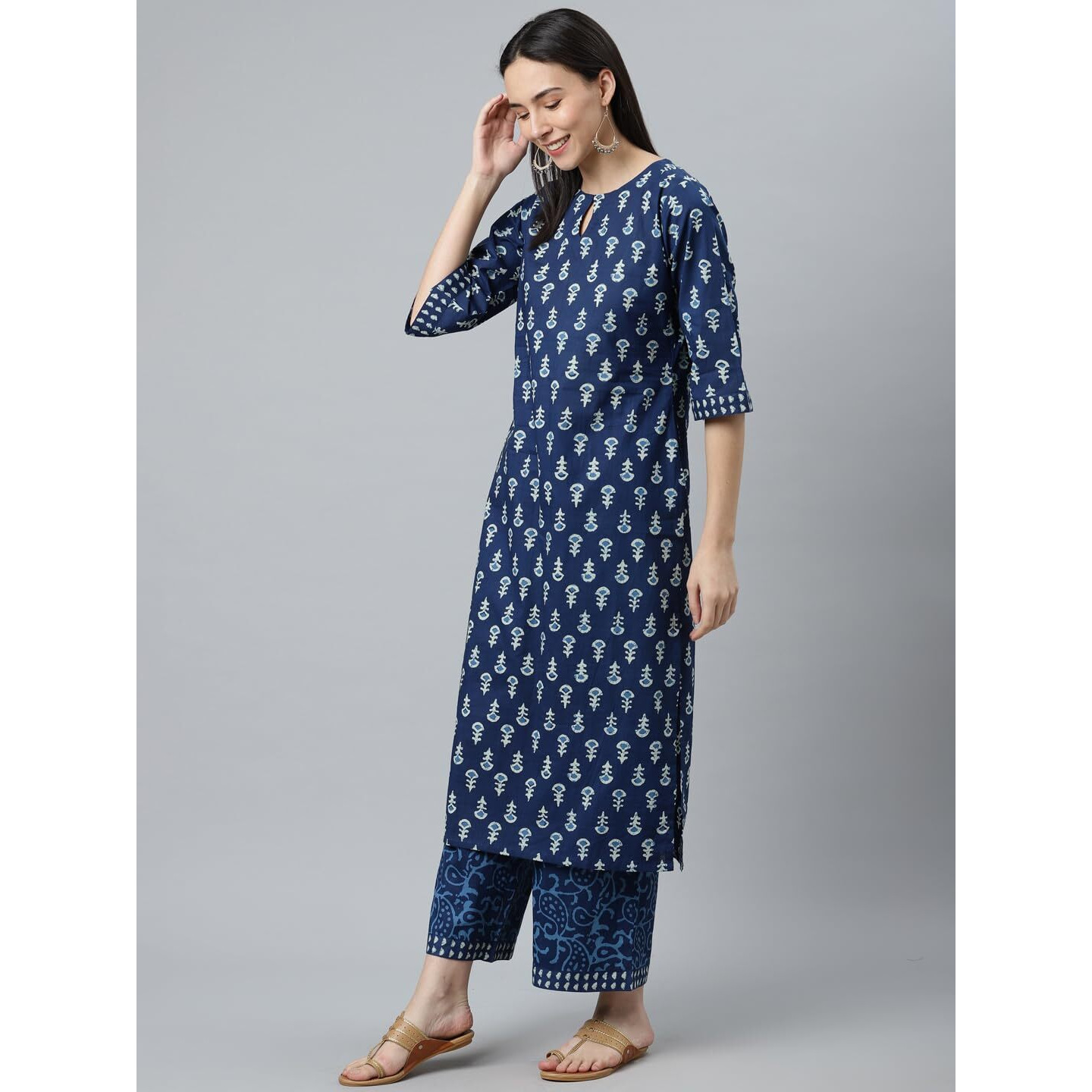 Libas Women's Cotton Kurta Sets (20158O_Blue