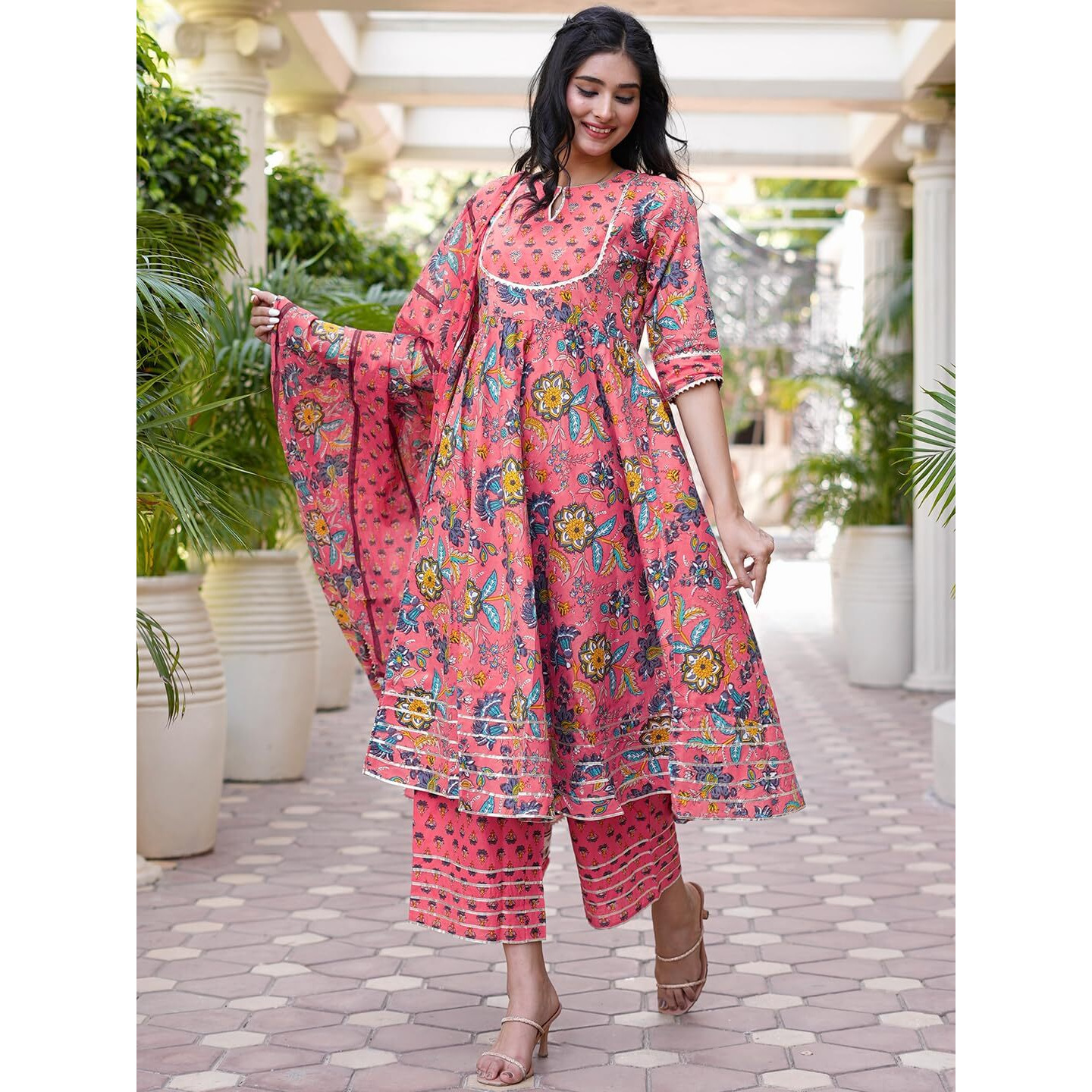 Libas Women's Cotton Kurta Sets (33124O_Pink