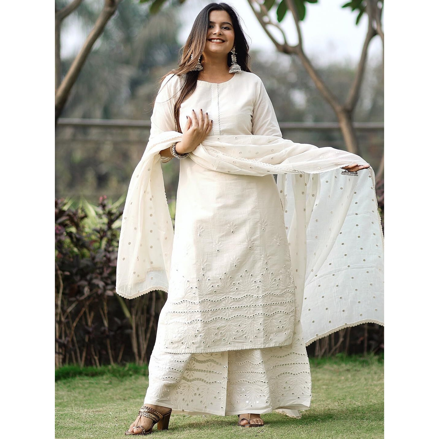 Libas Women's Cotton Kurta Sets (33307O_Off White