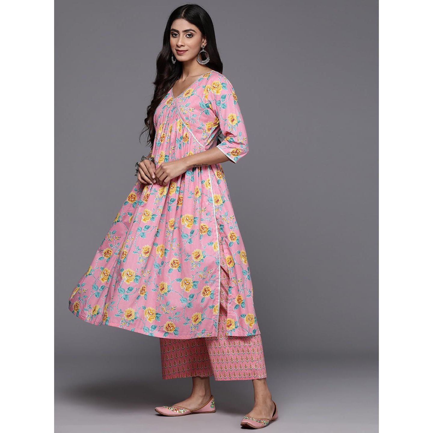Libas Women's Cotton Kurta Sets (34540_Pink