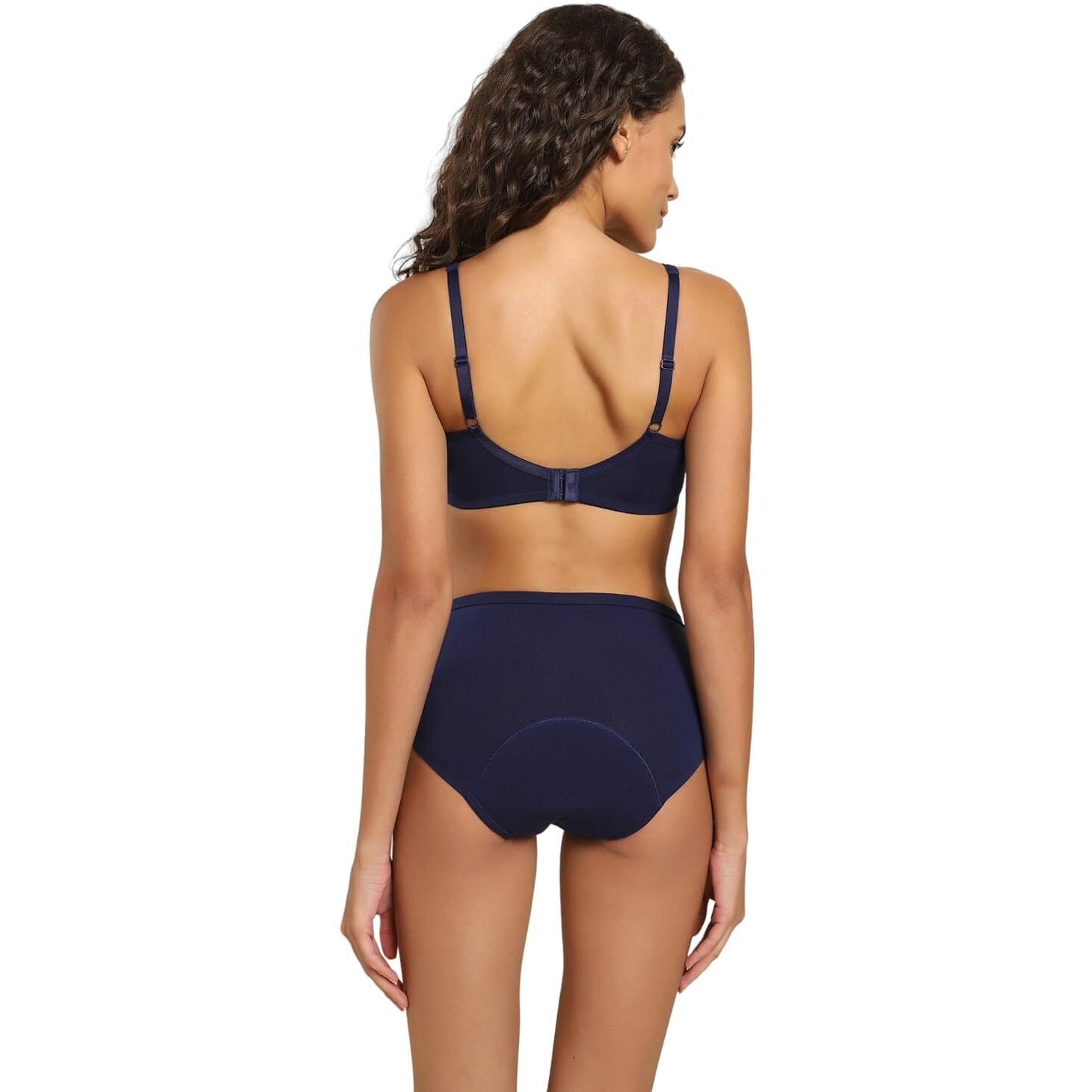 Van Heusen Women Bra - Cotton Elastane - Side Support Panel, No Spill Comfort, Wireless, Non Padded, Full Coverage_11014_Deep Sea Navy_34B
