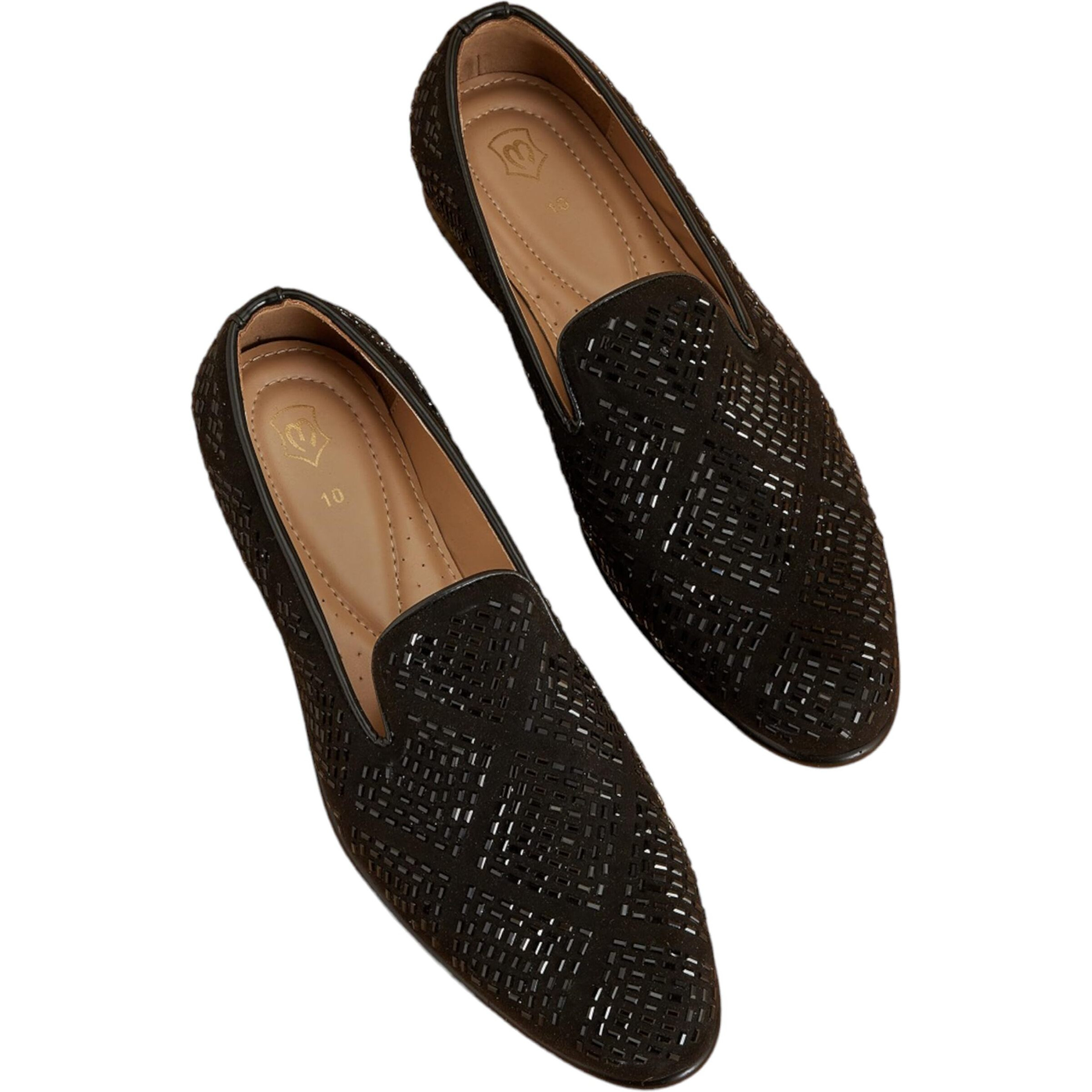 Manyavar Black Stone Work Loafers | Men's Ethnic Jutti | Juttis and Mojaris