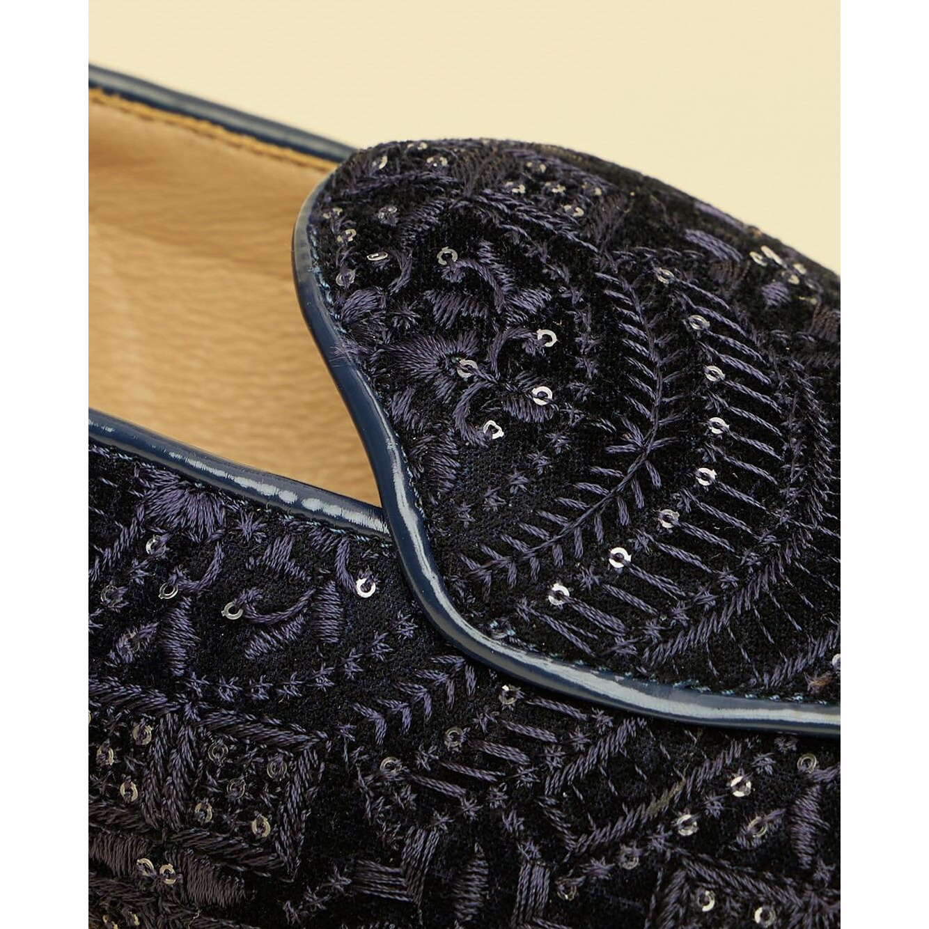 Manyavar Sapphire Blue Sequined Embroidered Jutti | Men's Ethnic Jutti | Juttis and Mojaris