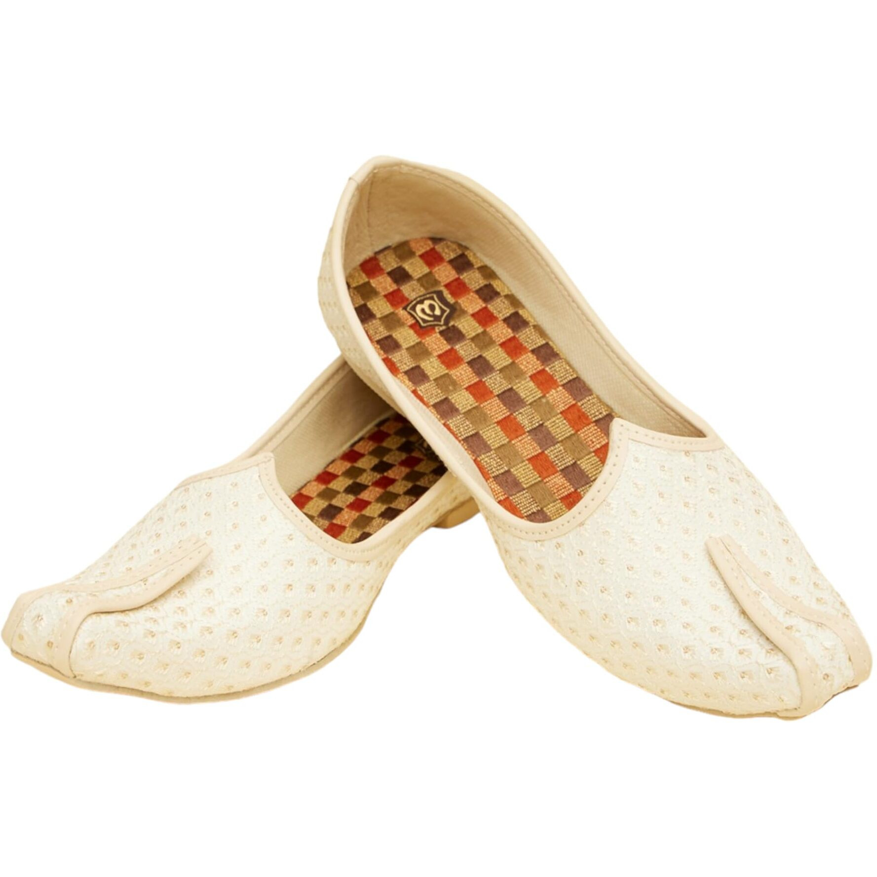 Manyavar Cream Textured Juti | Men's Ethnic Jutti | Juttis and Mojaris