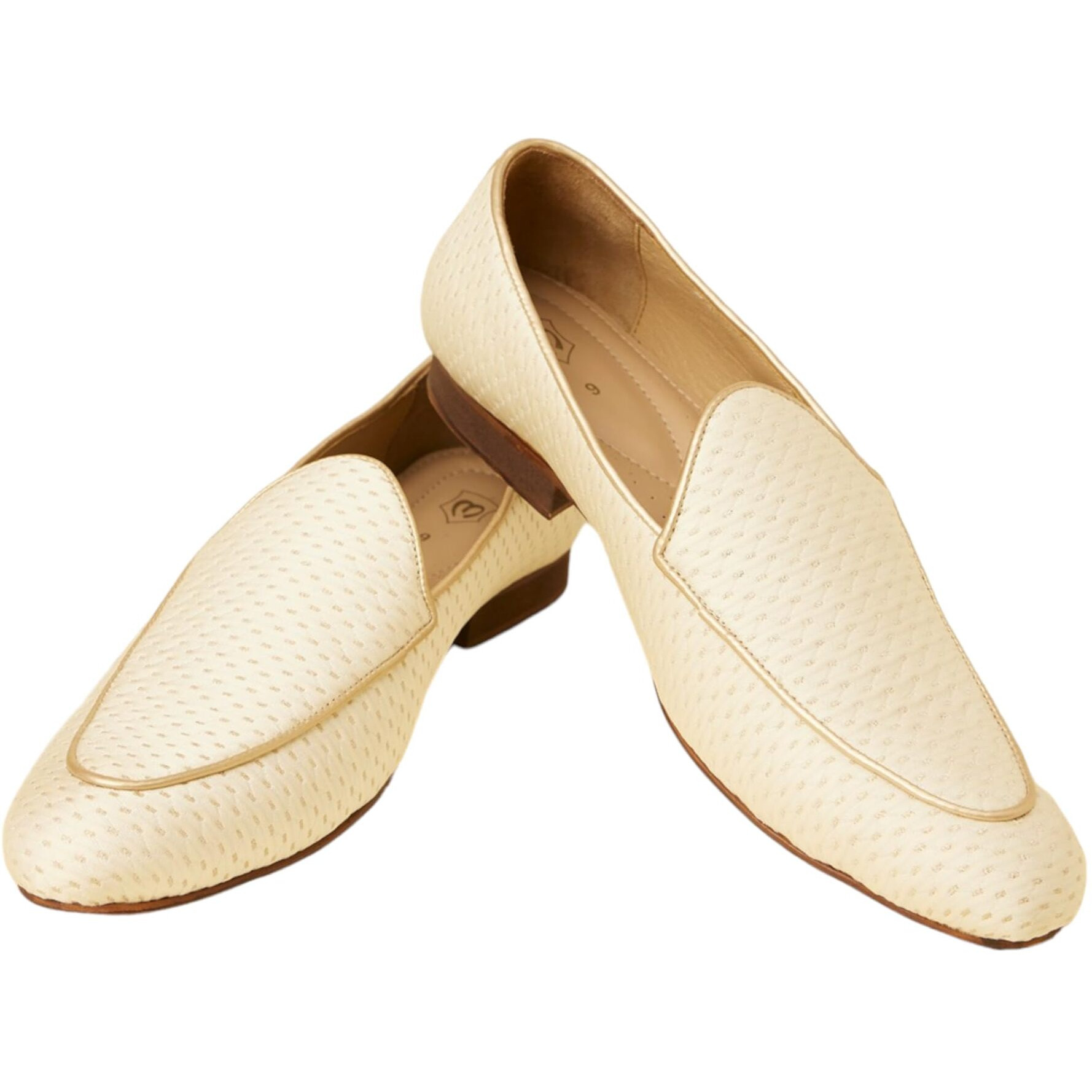 Manyavar Soft Cream Self Patterned Loafers | Men's Ethnic Jutti | Juttis and Mojaris