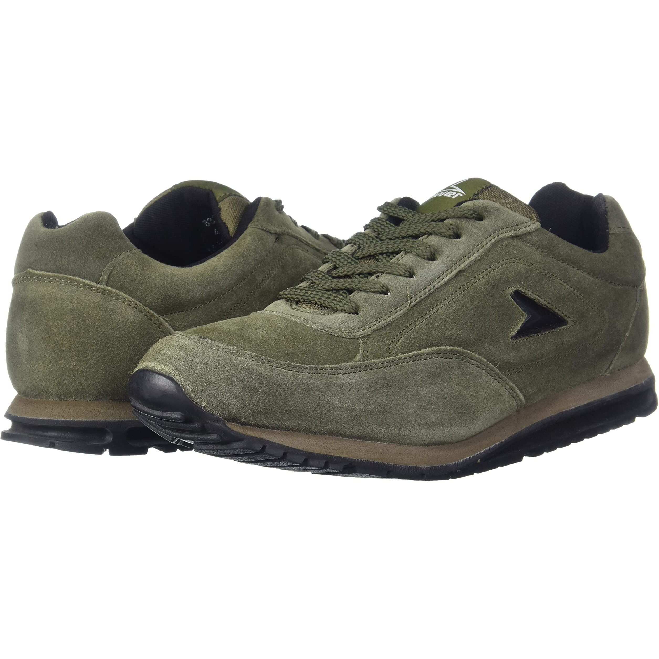 Power mens EXTREME LEATHER Olive Green Casual shoes - 7 UK (8337894)