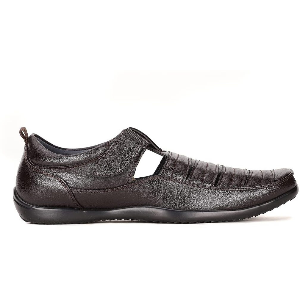 Bata Mens Boss-Grid Brown Sandals