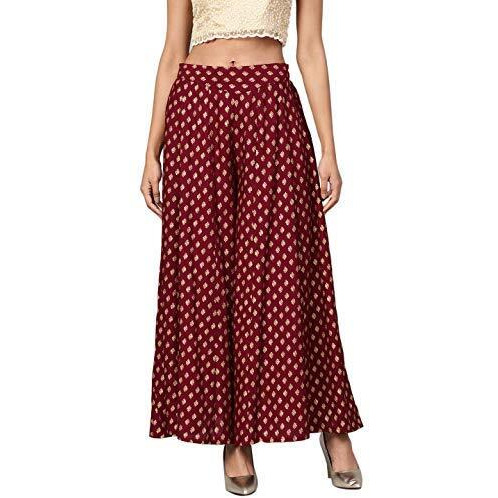 Juniper Women's Regular Fit Rayon Palazzo Maroon