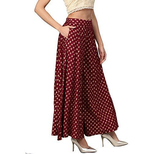 Juniper Women's Regular Fit Rayon Palazzo Maroon