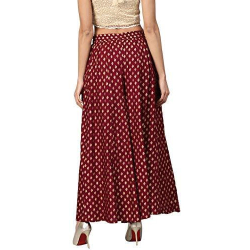 Juniper Women's Regular Fit Rayon Palazzo Maroon