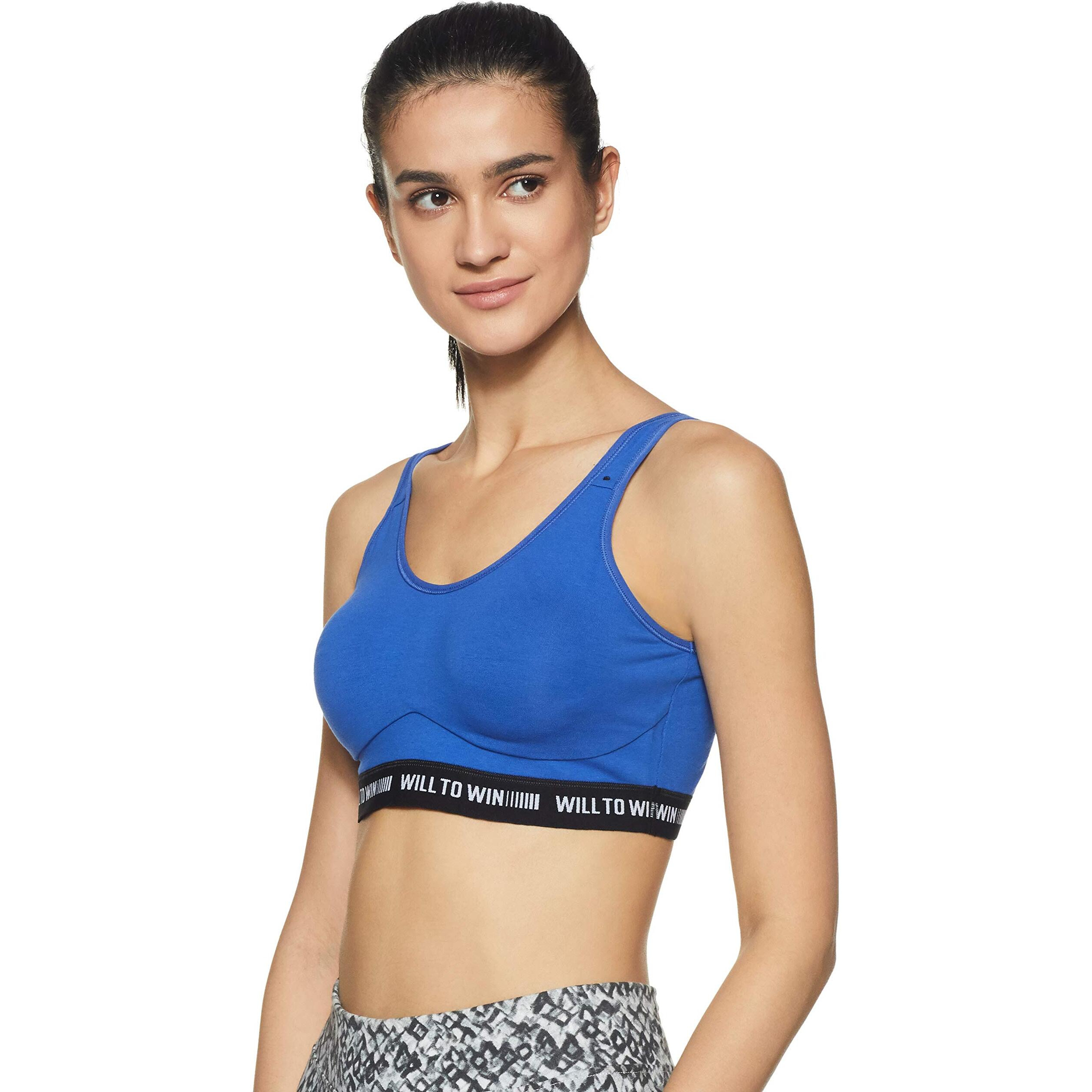 Van Heusen Proactive Women Sports Bra - Cotton Elastane - Anti Bacterial, Wireless, Non Padded, Full Coverage, Light Impact