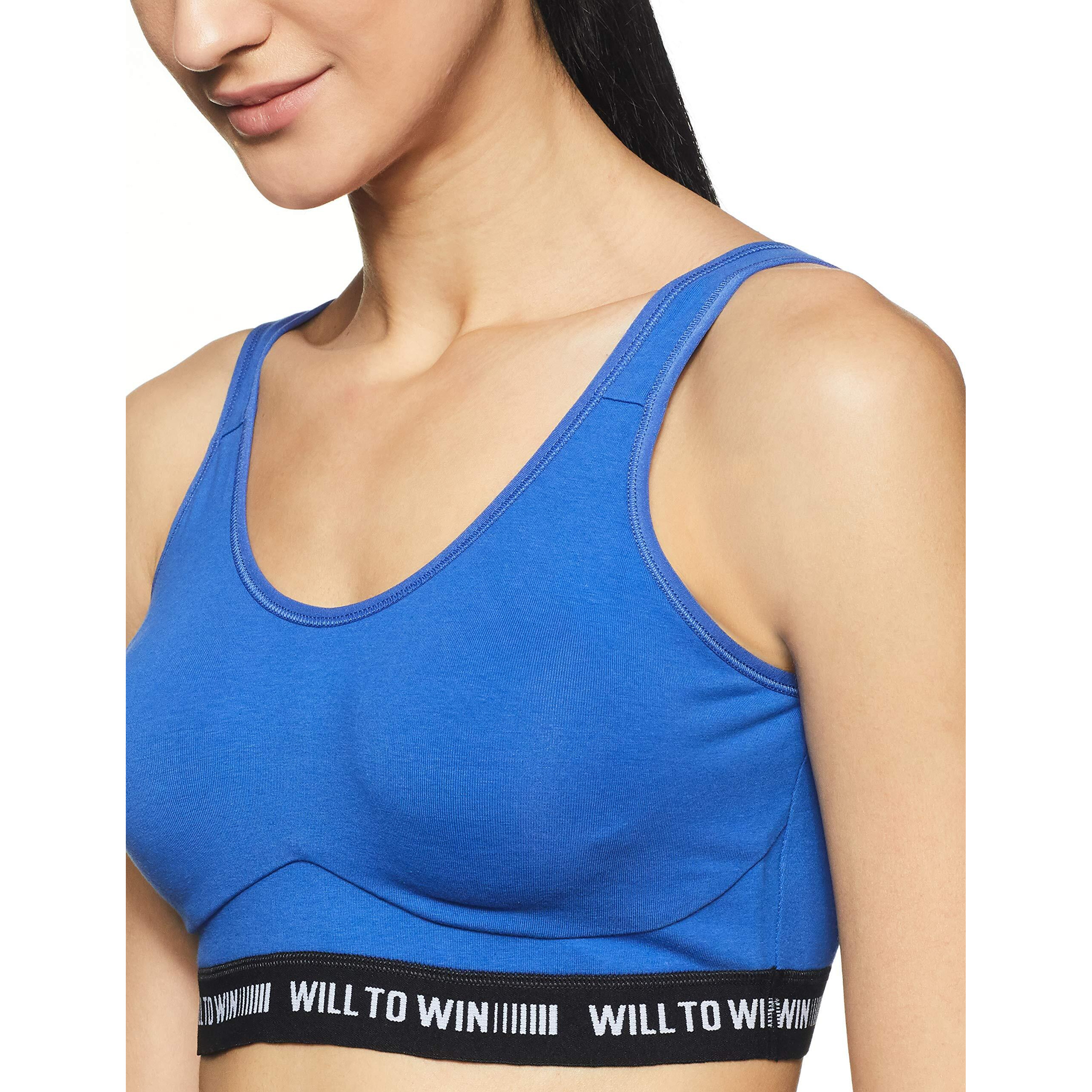 Van Heusen Proactive Women Sports Bra - Cotton Elastane - Anti Bacterial, Wireless, Non Padded, Full Coverage, Light Impact