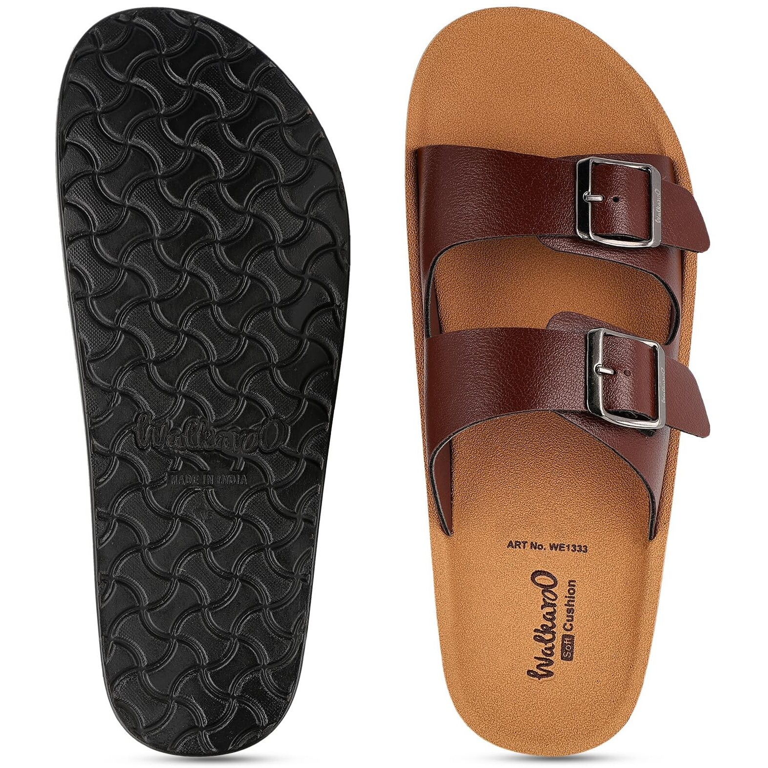 WALKAROO WE1333 Mens Sandals for dailywear and regular use for Indoor & Outdoor - Brown