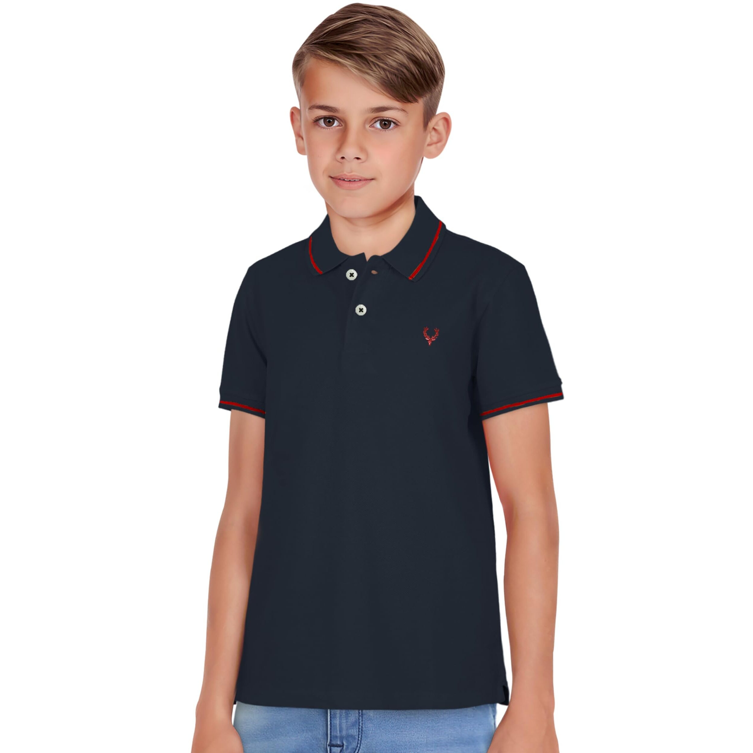 Allen Solly Junior Boys' Regular Fit Polo (ABTS31901819_Navy_4)