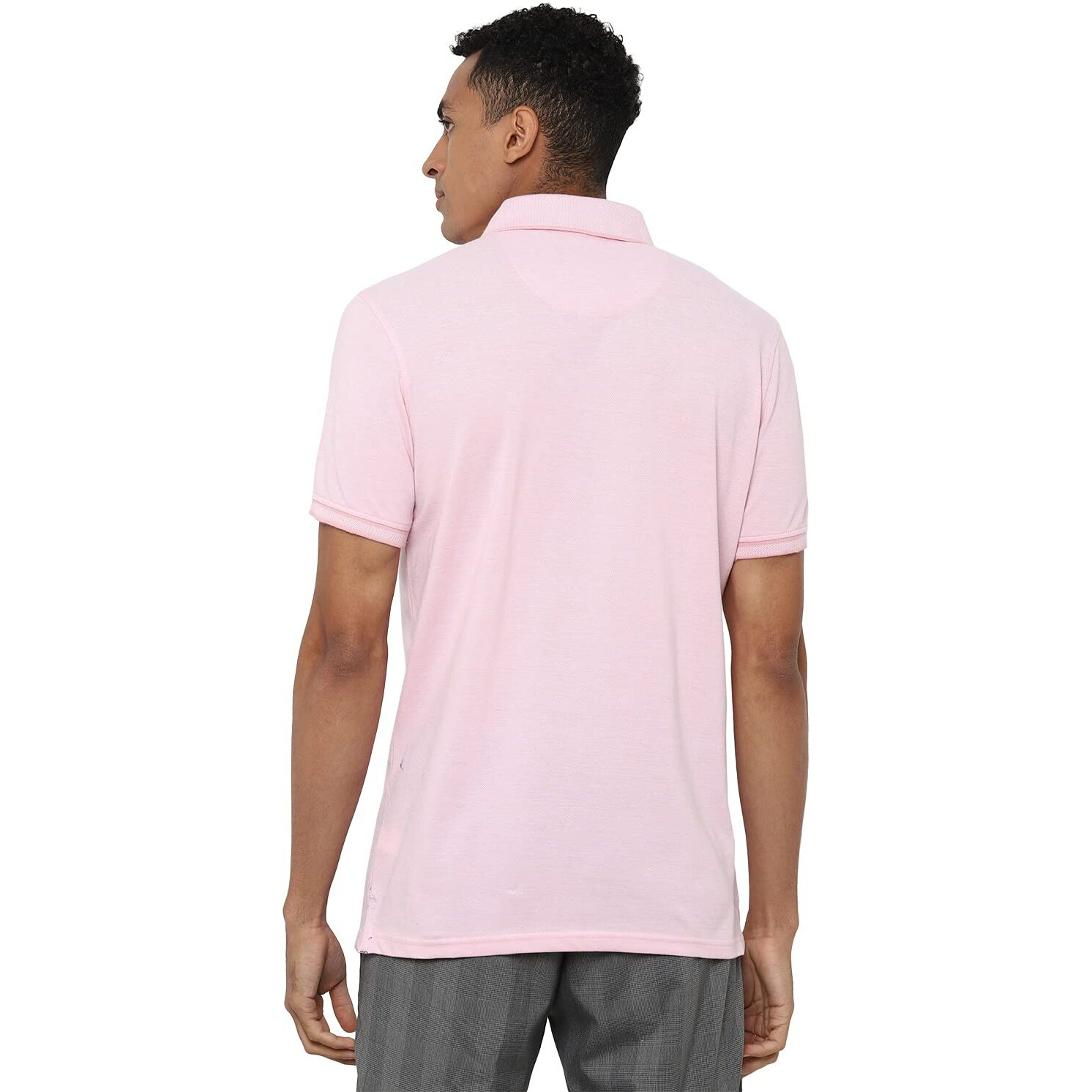 Allen Solly Men's Solid Regular Fit Polo (ASKPQRGFK38131_Pink L)