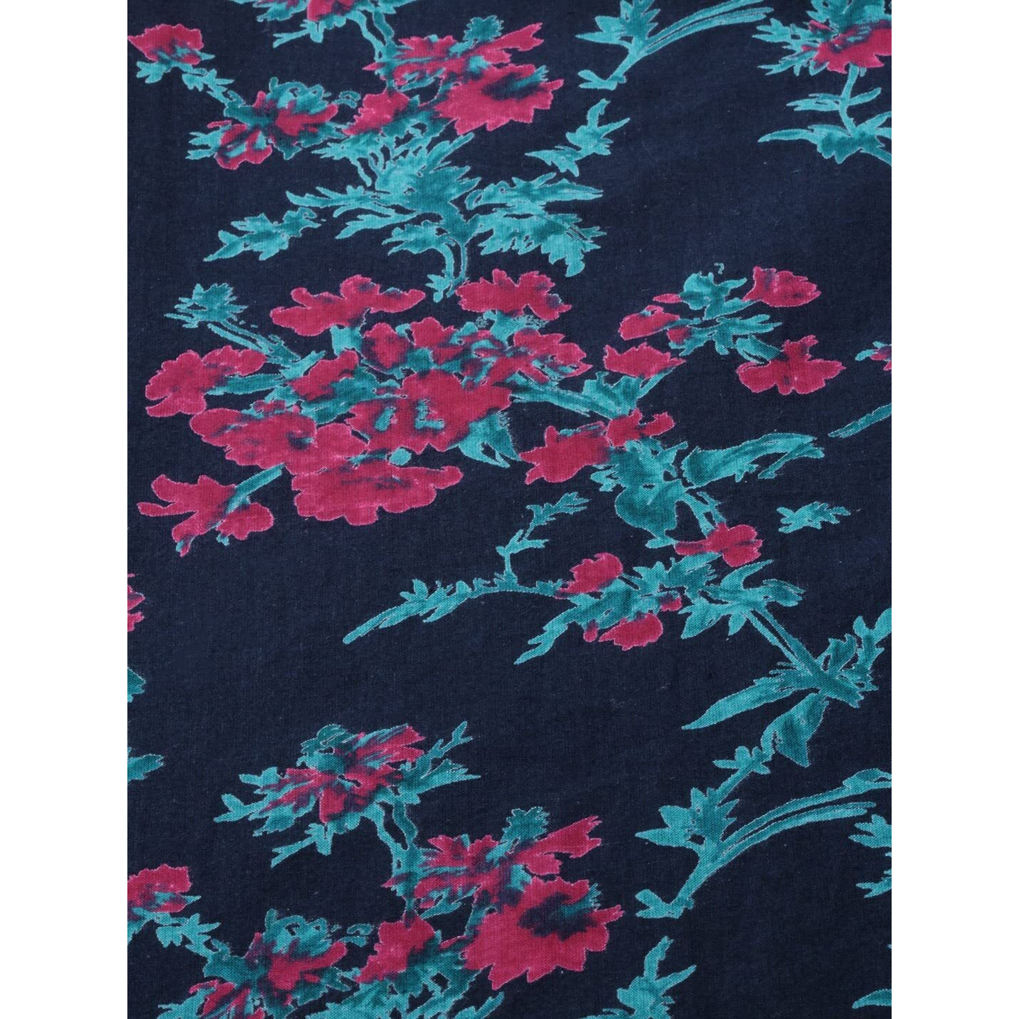 Vaamsi Women's Floral Printed A-Line Kurta (VCK1066_M_Blue)