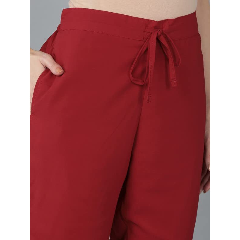 Vaamsi Women's Georgette Embroidered Flared Kurta Pant With Dupatta (PKSKD1605_Red_XS)