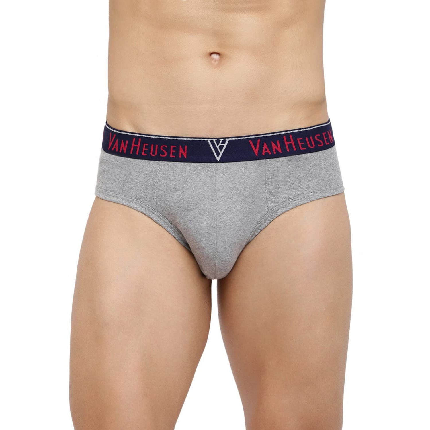 Van Heusen Men Briefs-100% Combed Cotton-Pack Of 3-Anti Bacterial, Colour Fresh, Moisture Wicking, Grey