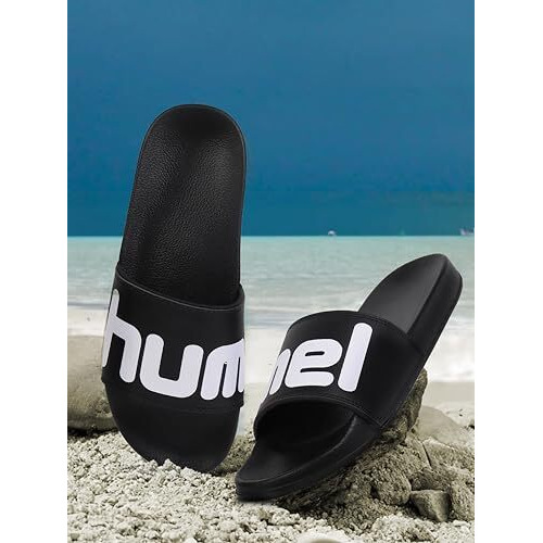 hummel CHUNK MEN SLIDERS Comfortable Cushioned Sole Arch Support Durable Lightweight Flexible Trendy Style Flip flops and Slippers Slides for Men Daily use Chappal