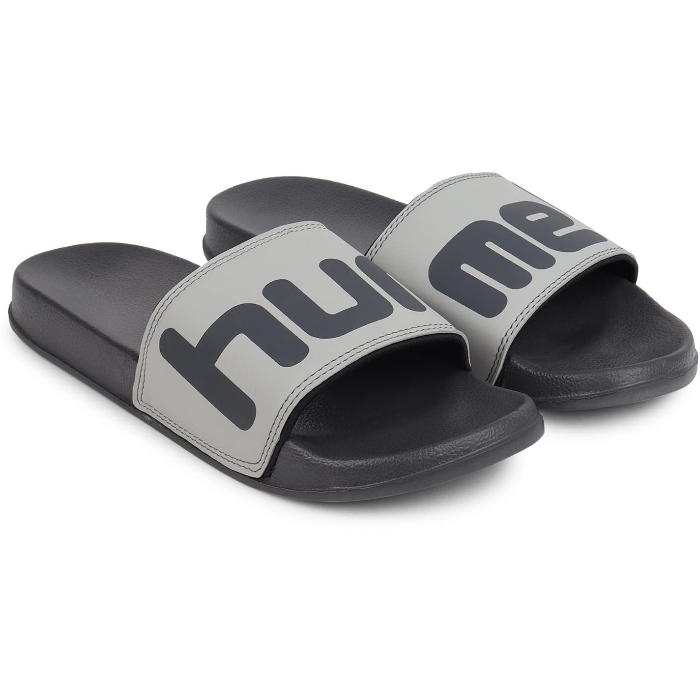 hummel CHUNK MEN SLIDERS Comfortable Cushioned Sole Arch Support Durable Lightweight Flexible Trendy Style Flip flops and Slippers Slides for Men Daily use Chappal - UK 10