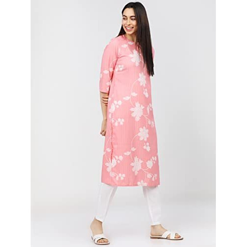 KETCH Women's Polyester Regular Fashion Kurta (Khku000069_Pink)