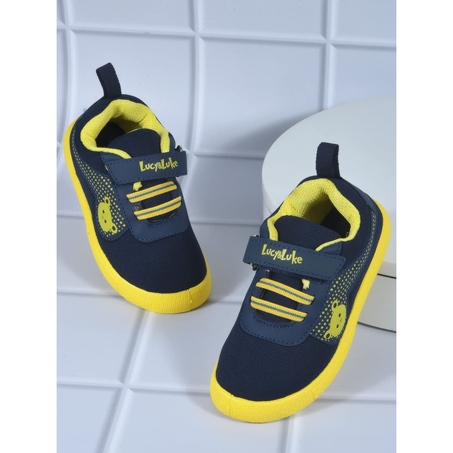 Liberty Lucy&Luke BASTIAN-2E Slip-on Casual Shoes for Kids with PVC Sole | Canvas Upper Sneakers | Quick-Wear Velcro Closure | Stylish, Lightweight & Comfortable Footbed (N.Blue - 7C UK)