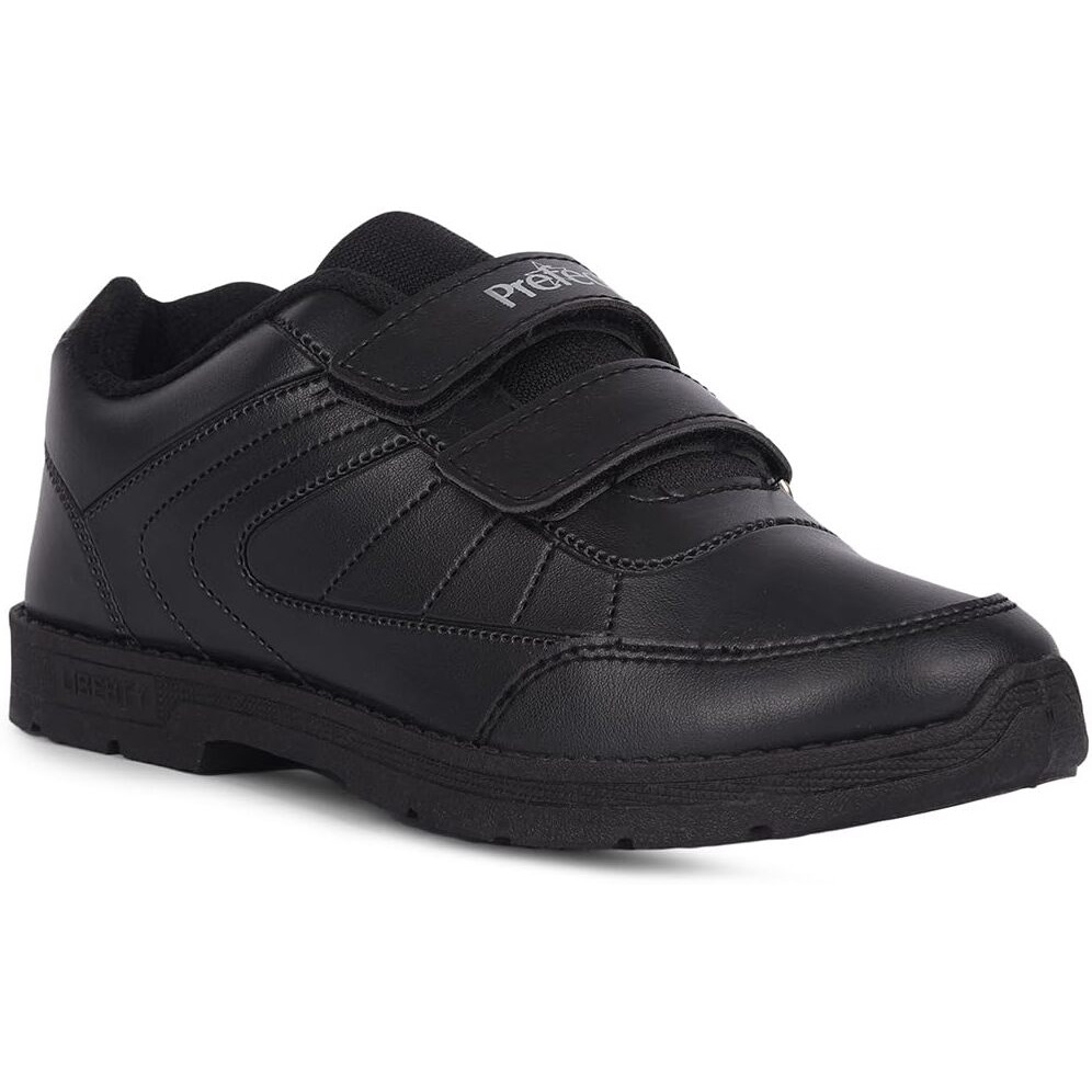 Liberty SCHOOLFUN Unisex School Uniform Shoes | PVC Sole School Shoes for Boys & Girls |Lightweight & Velcro School Shoes for Boys | School Shoes for Kids (3 UK-Black)