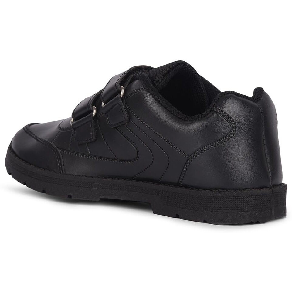 Liberty SCHOOLFUN Unisex School Uniform Shoes | PVC Sole School Shoes for Boys & Girls |Lightweight & Velcro School Shoes for Boys | School Shoes for Kids (3 UK-Black)