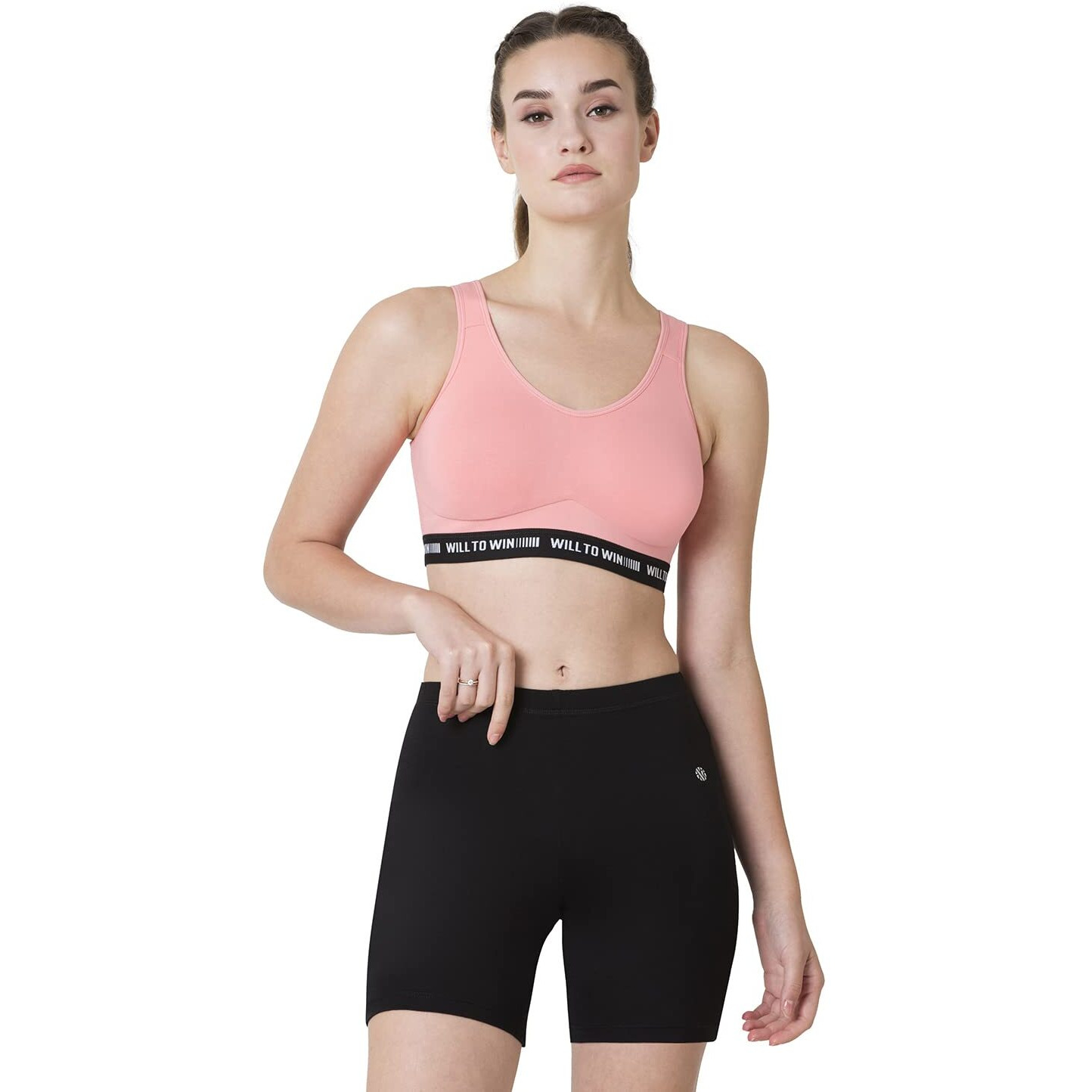 Van Heusen Proactive Women Sports Bra - Cotton Elastane - Anti Bacterial, Wireless, Non Padded, Full Coverage, Light Impact
