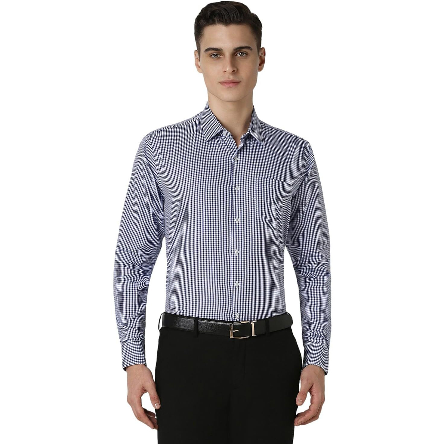 Van Heusen Men's Slim Fit Shirt (VHSFFSLBM29042_Medium Blue 39)