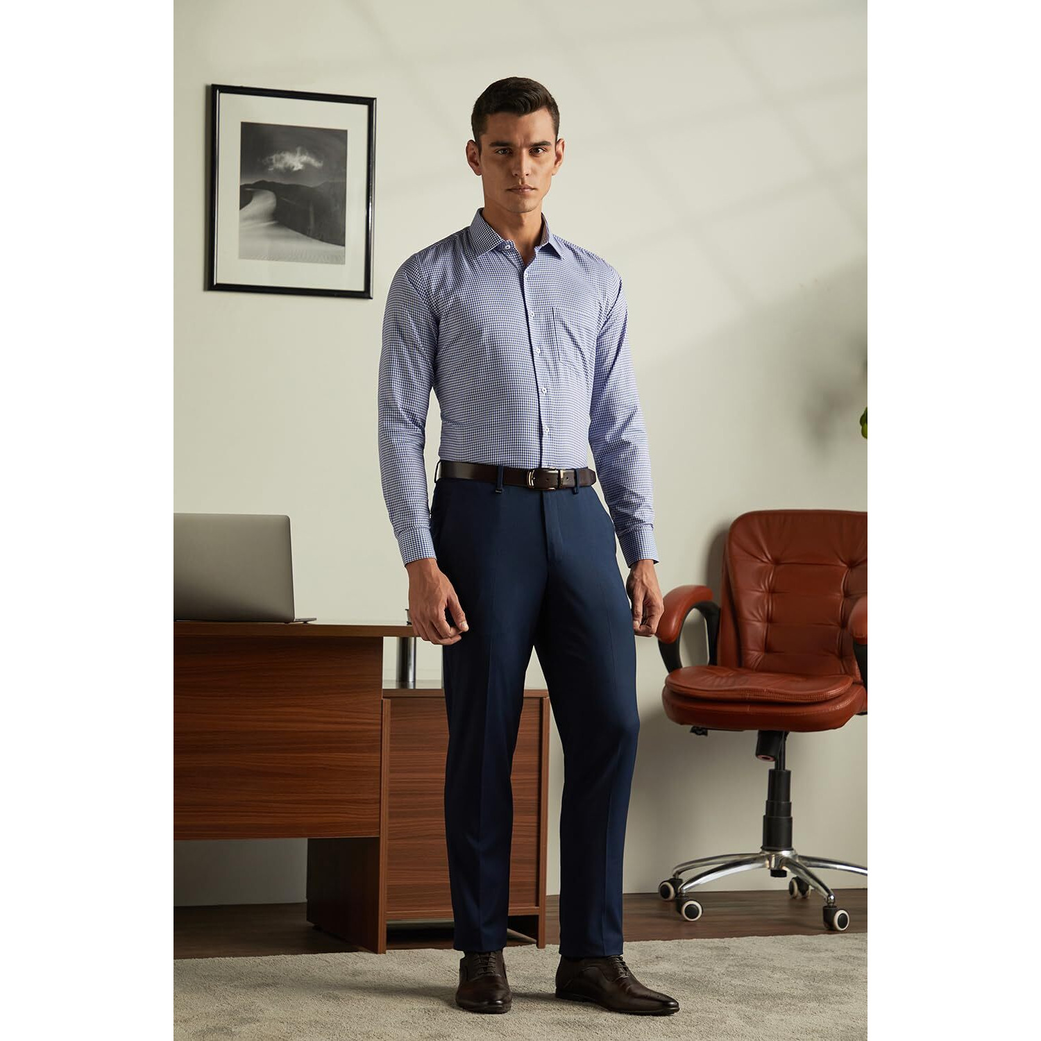 Van Heusen Men's Slim Fit Shirt (VHSFFSLBM29042_Medium Blue 39)