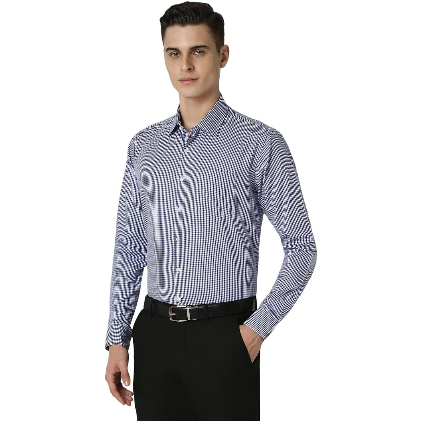 Van Heusen Men's Slim Fit Shirt (VHSFFSLBM29042_Medium Blue 39)