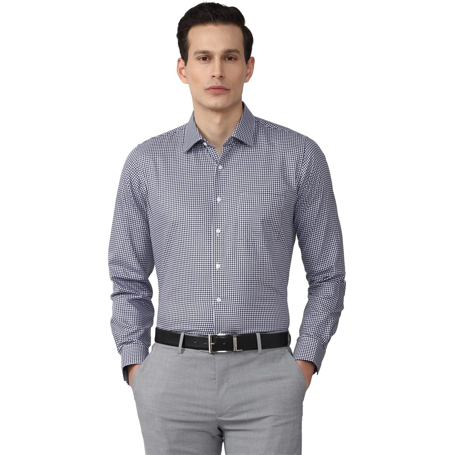 Van Heusen Men's Slim Fit Shirt (VHSFFSLB293543_Navy 39)