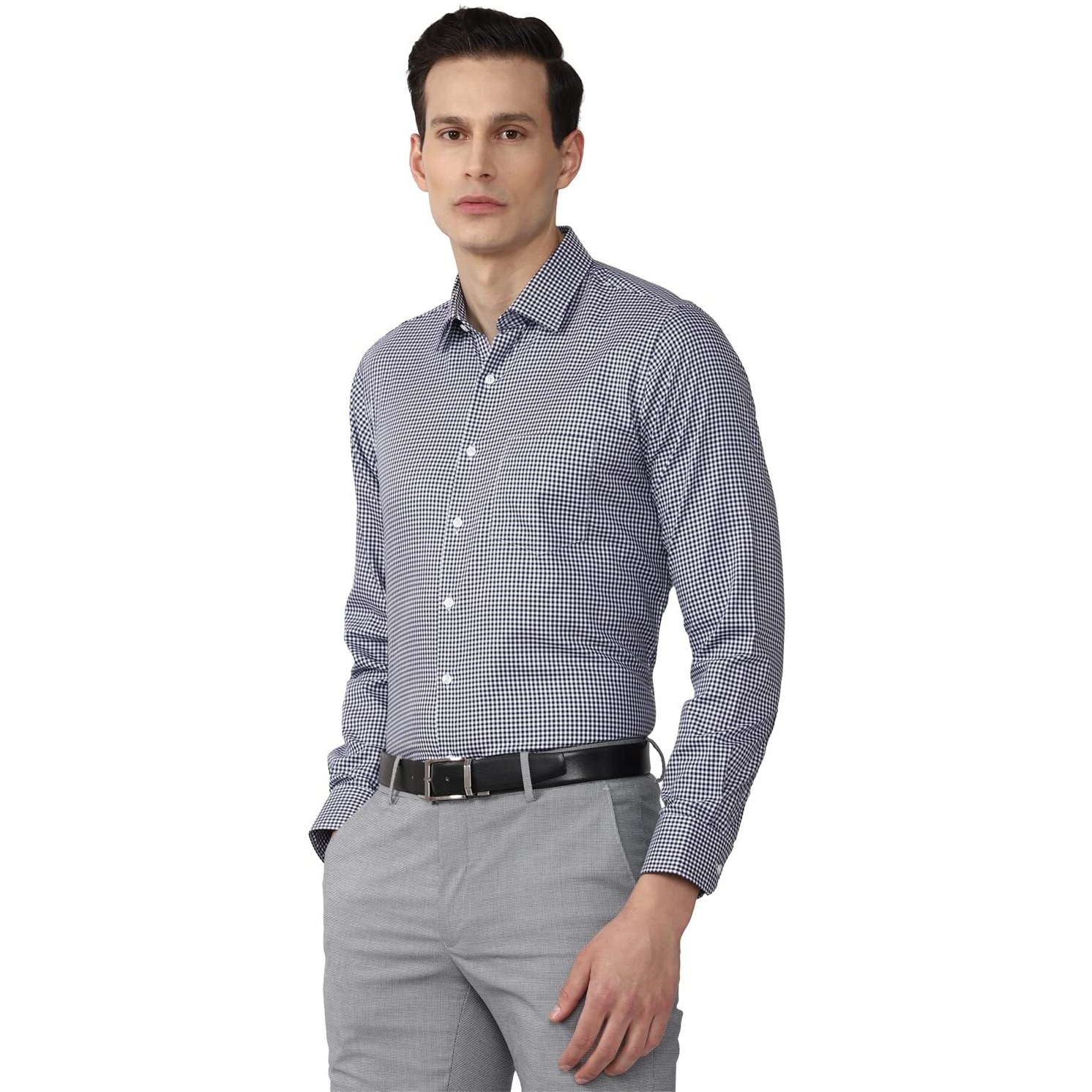 Van Heusen Men's Slim Fit Shirt (VHSFFSLB293543_Navy 39)