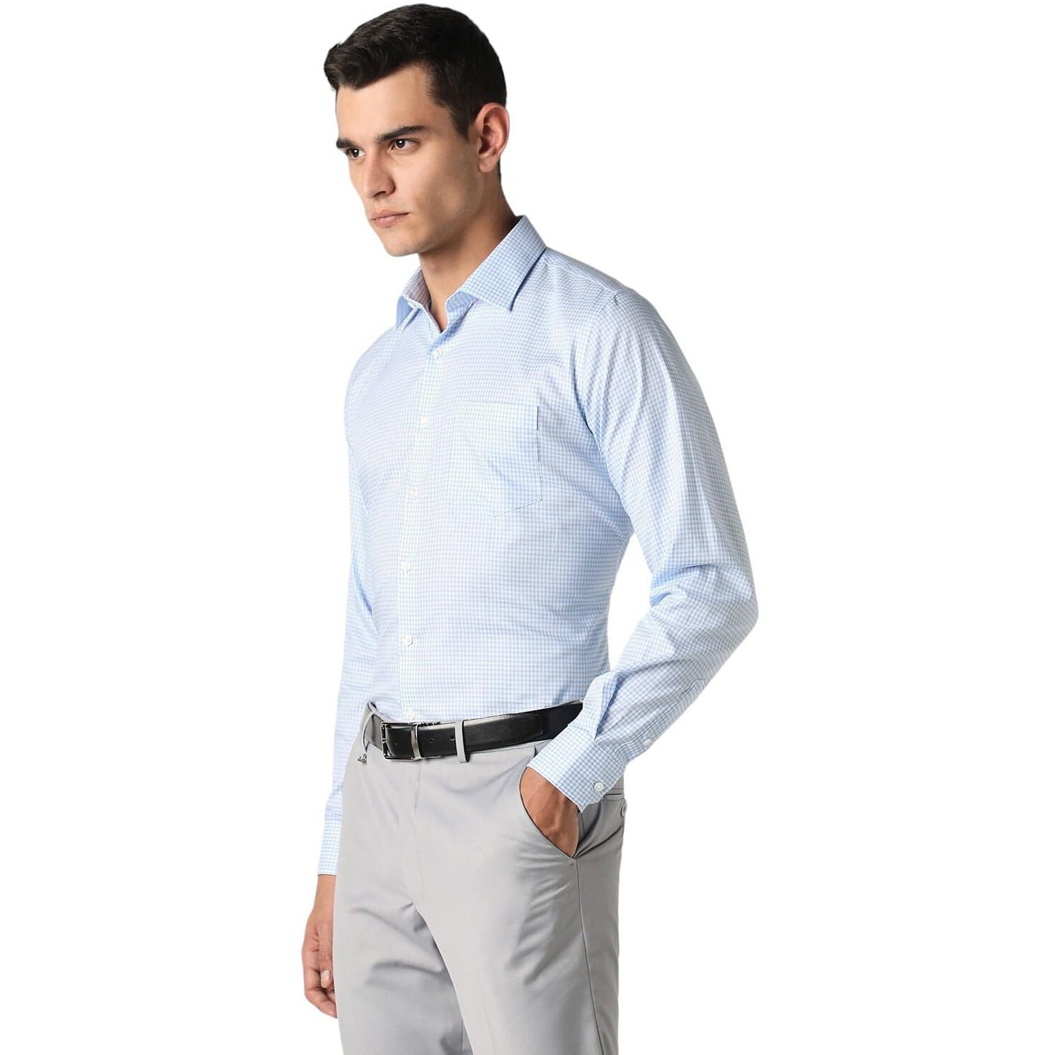 Van Heusen Men's Slim Fit Shirt (VHSFFSLBO63801_Light Blue 42)
