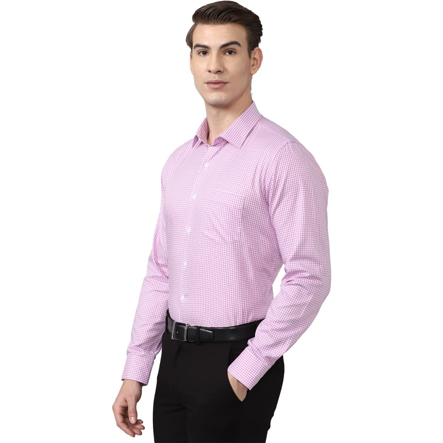 Van Heusen Men's Slim Fit Shirt (VHSFFSLBX78606_Pink 44)