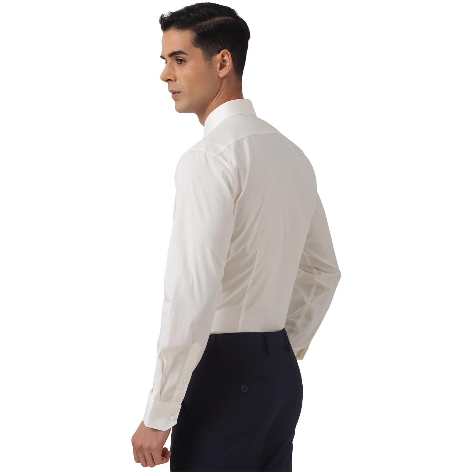 Van Heusen Men's Slim Fit Formal Shirt (VHSFRSLBJ42192_Cream 40)