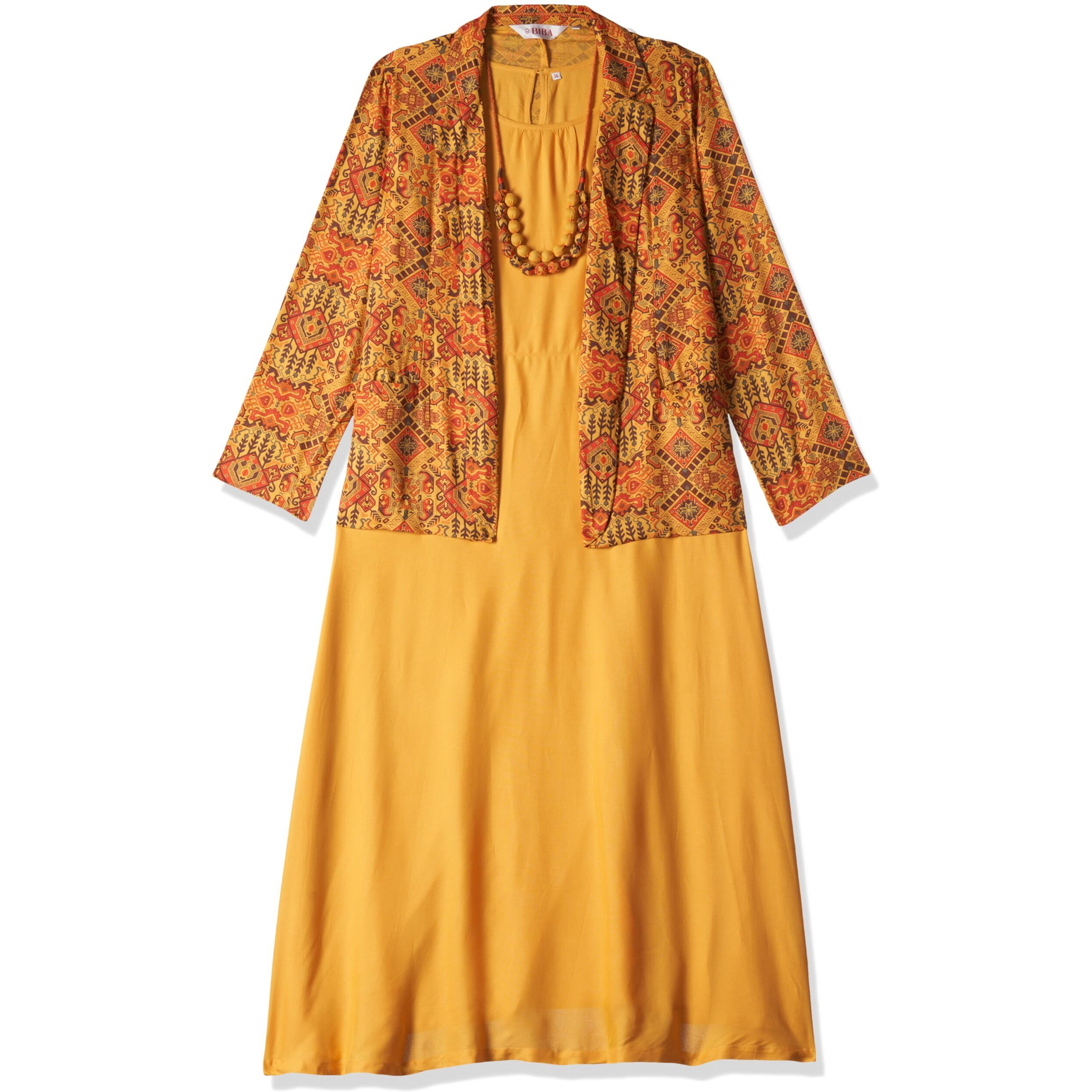 BIBA WOMEN PRINTED MIX AND MATCH(FUSION1817_MUSTARD_38)