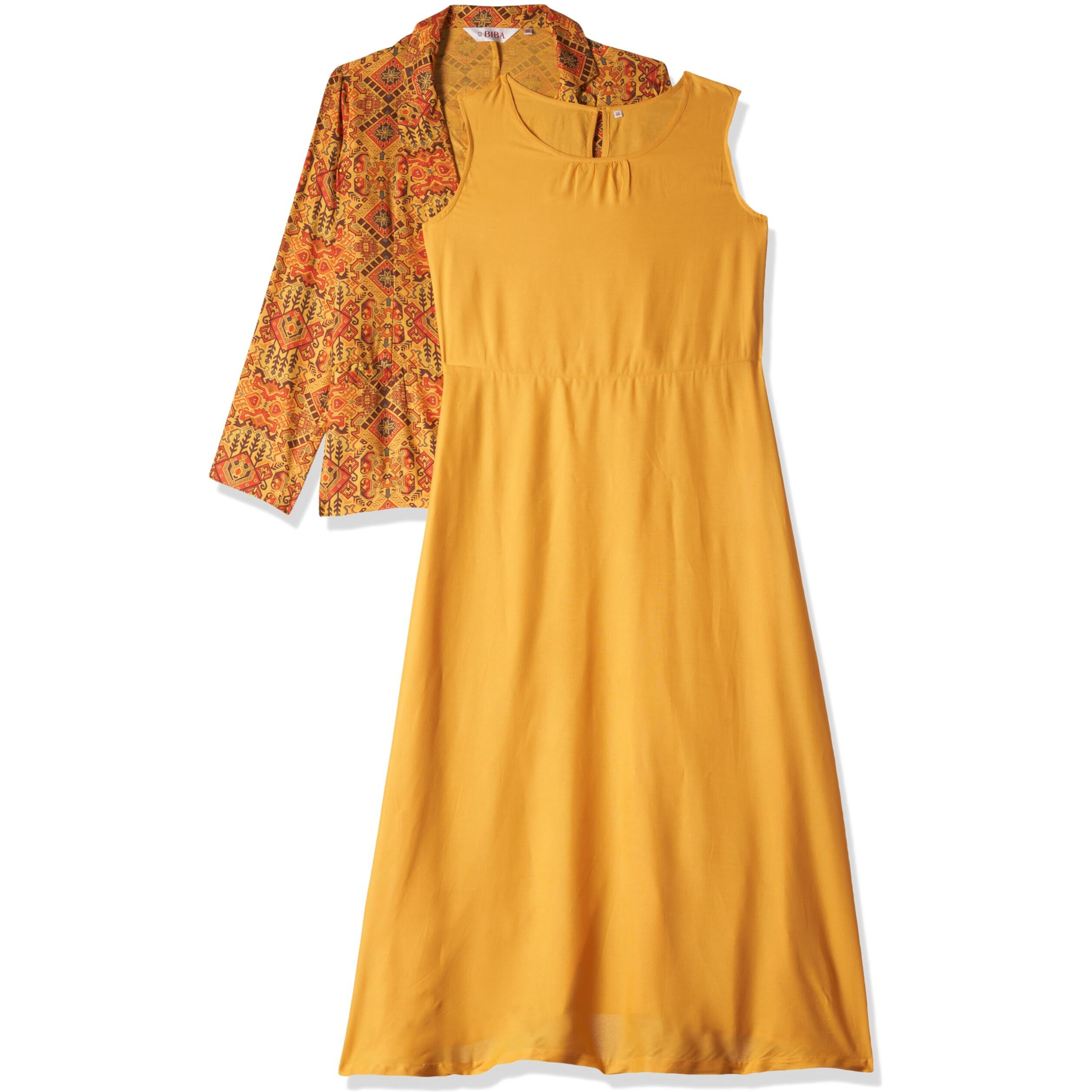 BIBA WOMEN PRINTED MIX AND MATCH(FUSION1817_MUSTARD_38)