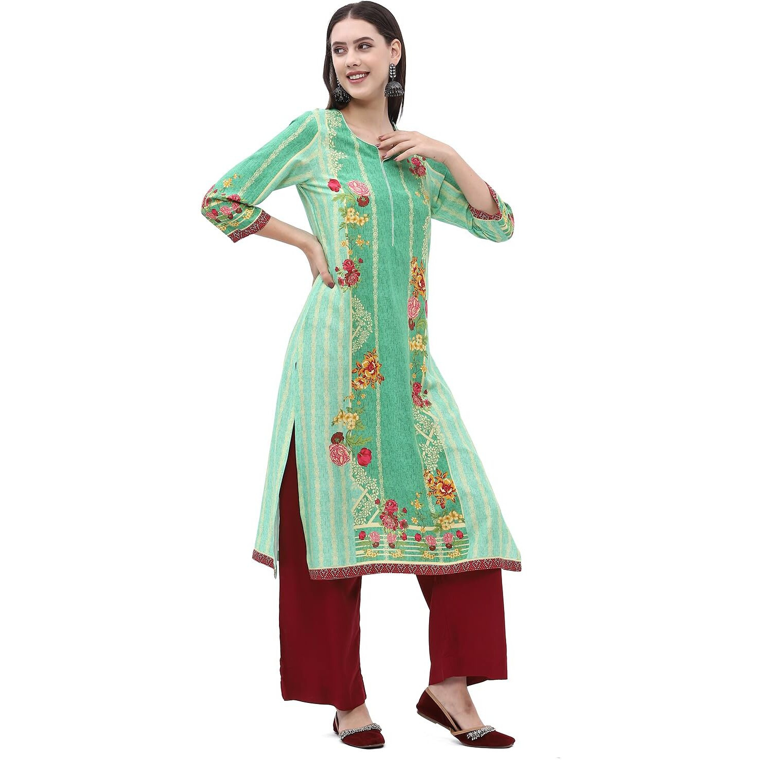 BIBA Women Printed Mix and Match(ASSORTED18699_Green_40)
