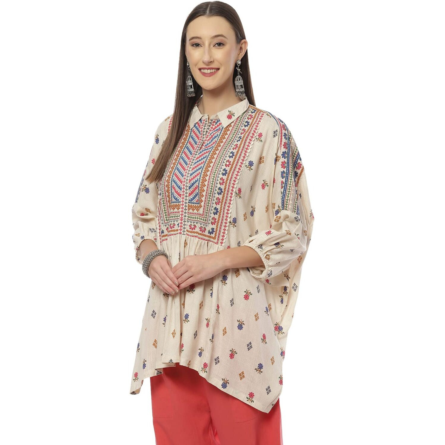 BIBA Women Printed Mix and Match(BANJARA19018_Ecru_36)