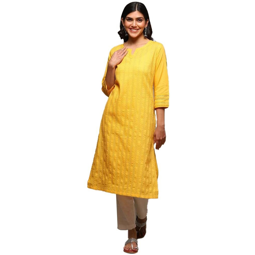 BIBA Women Solid Mix and Match(Festive 19114_Yellow_38)