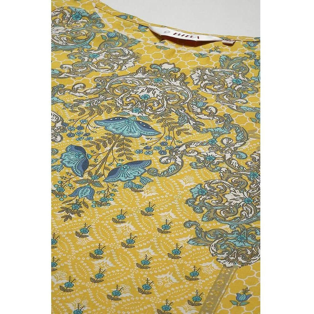 BIBA Women Cotton Printed Regular Mix and Match Kurta(Assorted19005_Yellow_32)