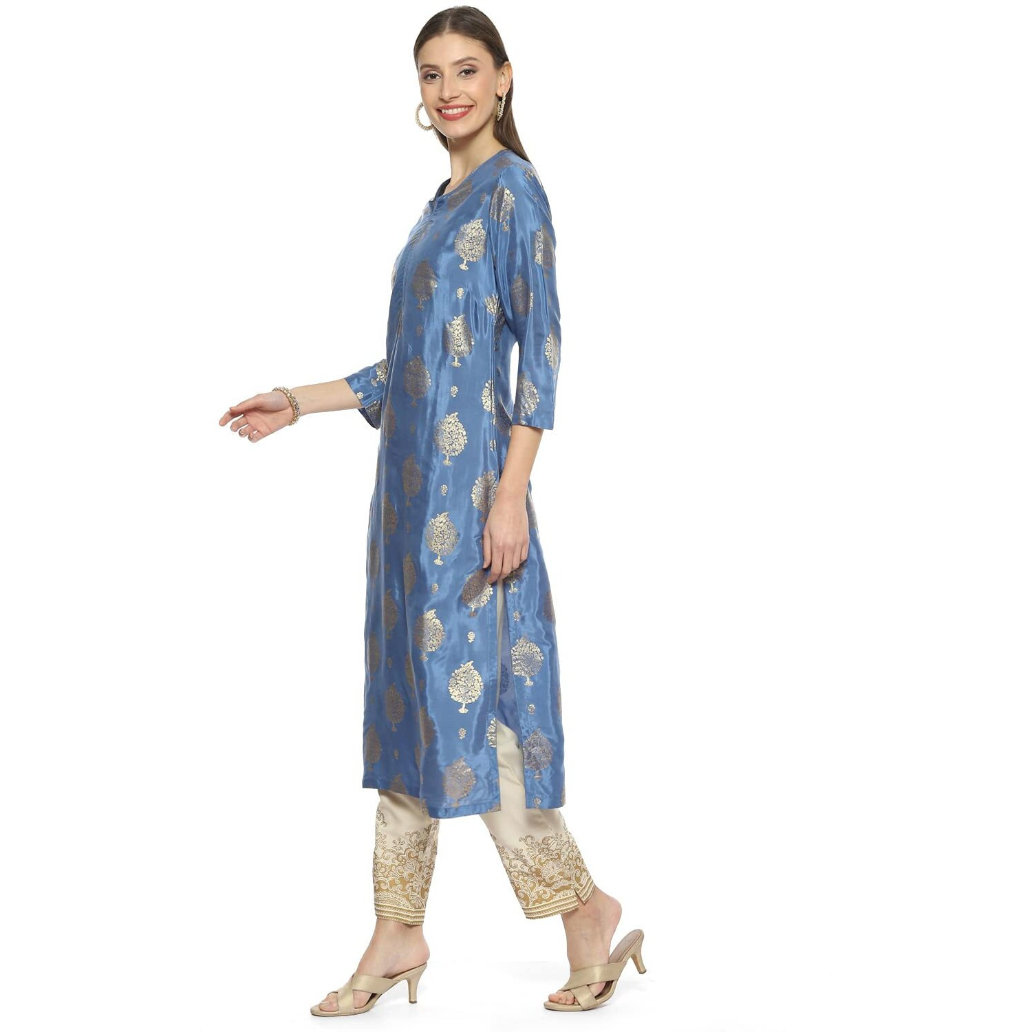 BIBA Women Printed Mix and Match(Festive 19413_Blue_36)
