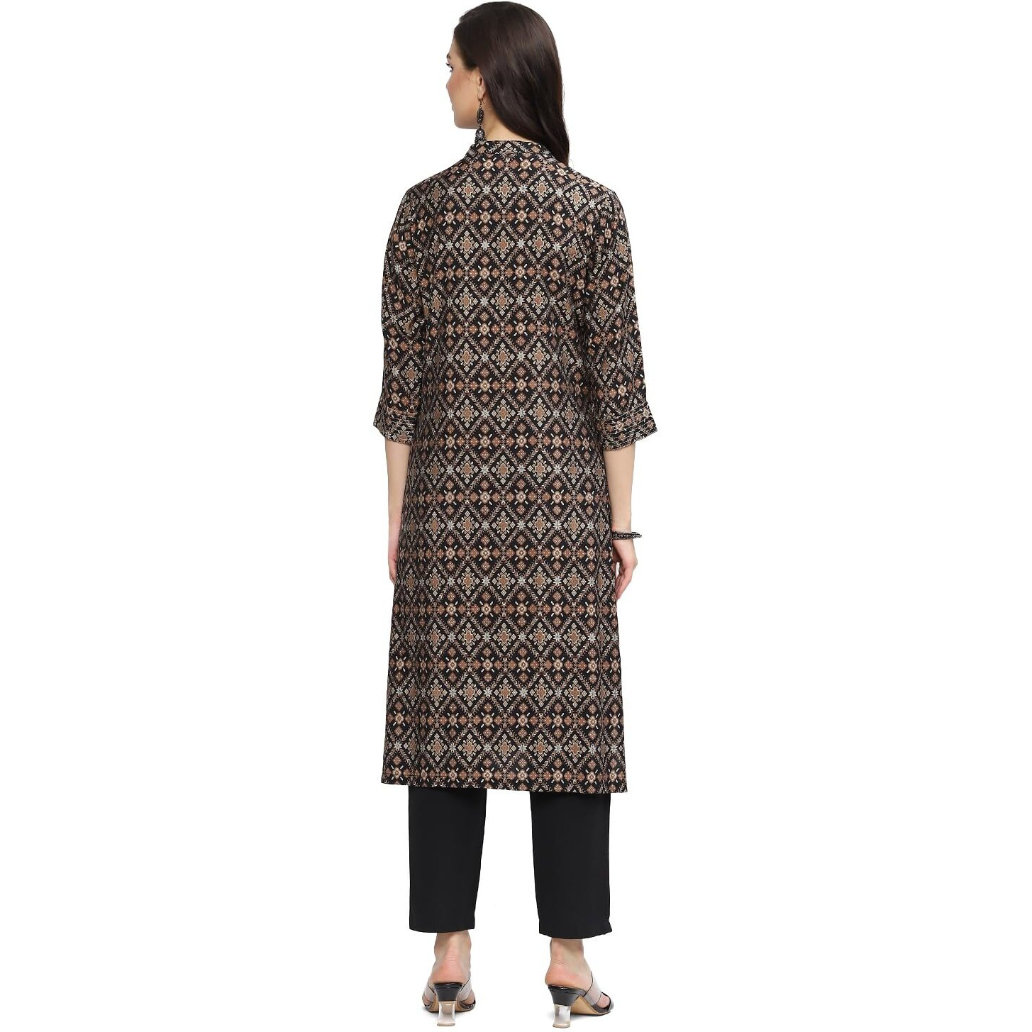 BIBA Women Printed Straight Mix and Match(ASSORTED19761_Black_32)