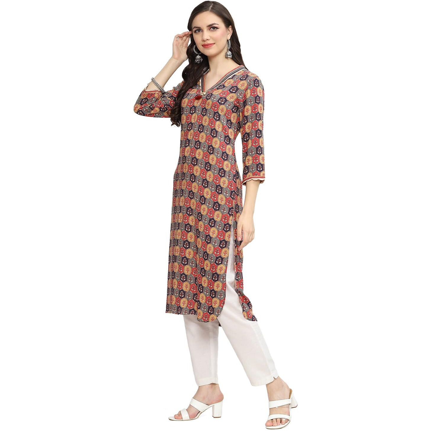 BIBA Women Printed Straight Mix and Match(ASSORTED19623_Maroon Mix_36)