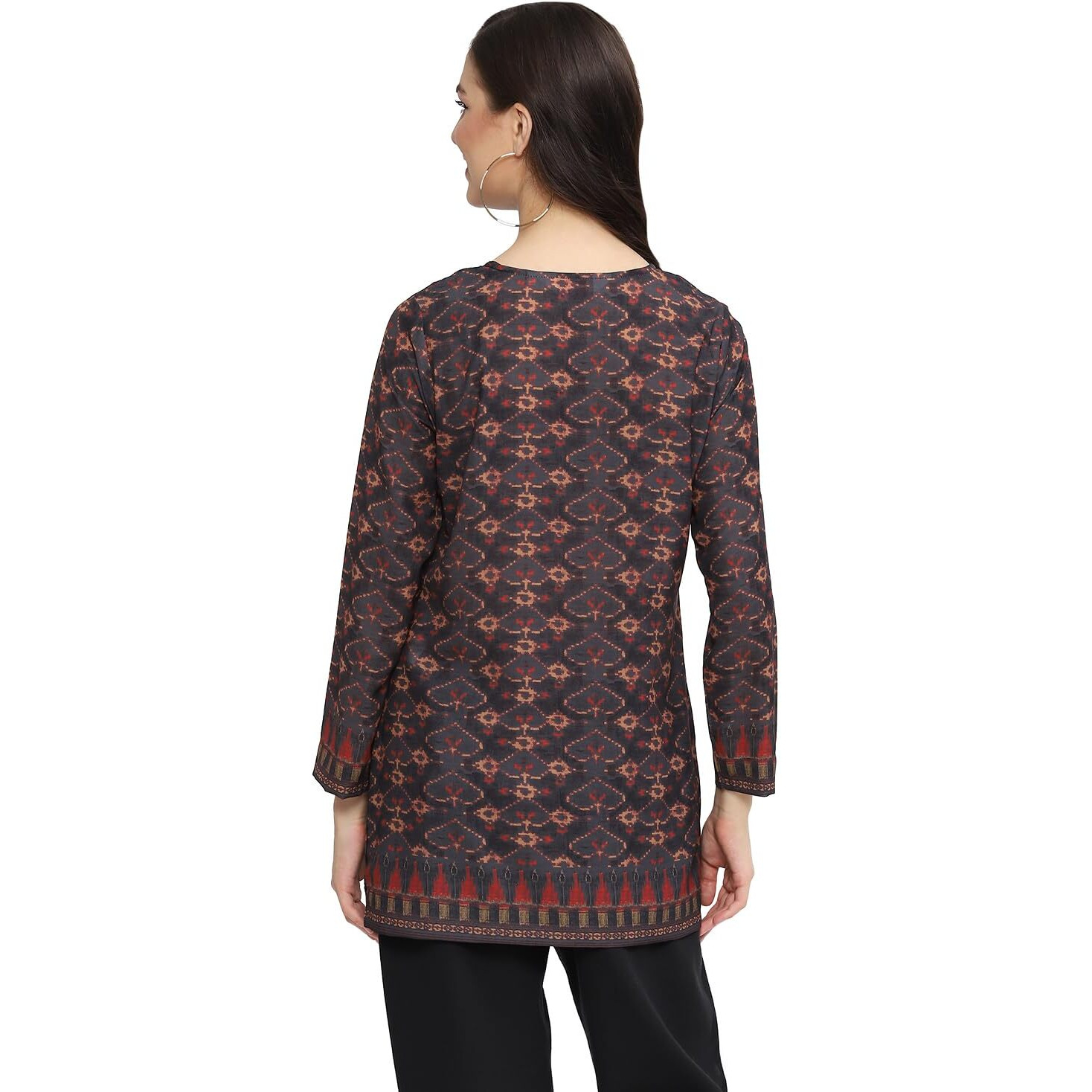 BIBA Women Printed Straight Mix and Match(Crepe KU19883_Black_32)