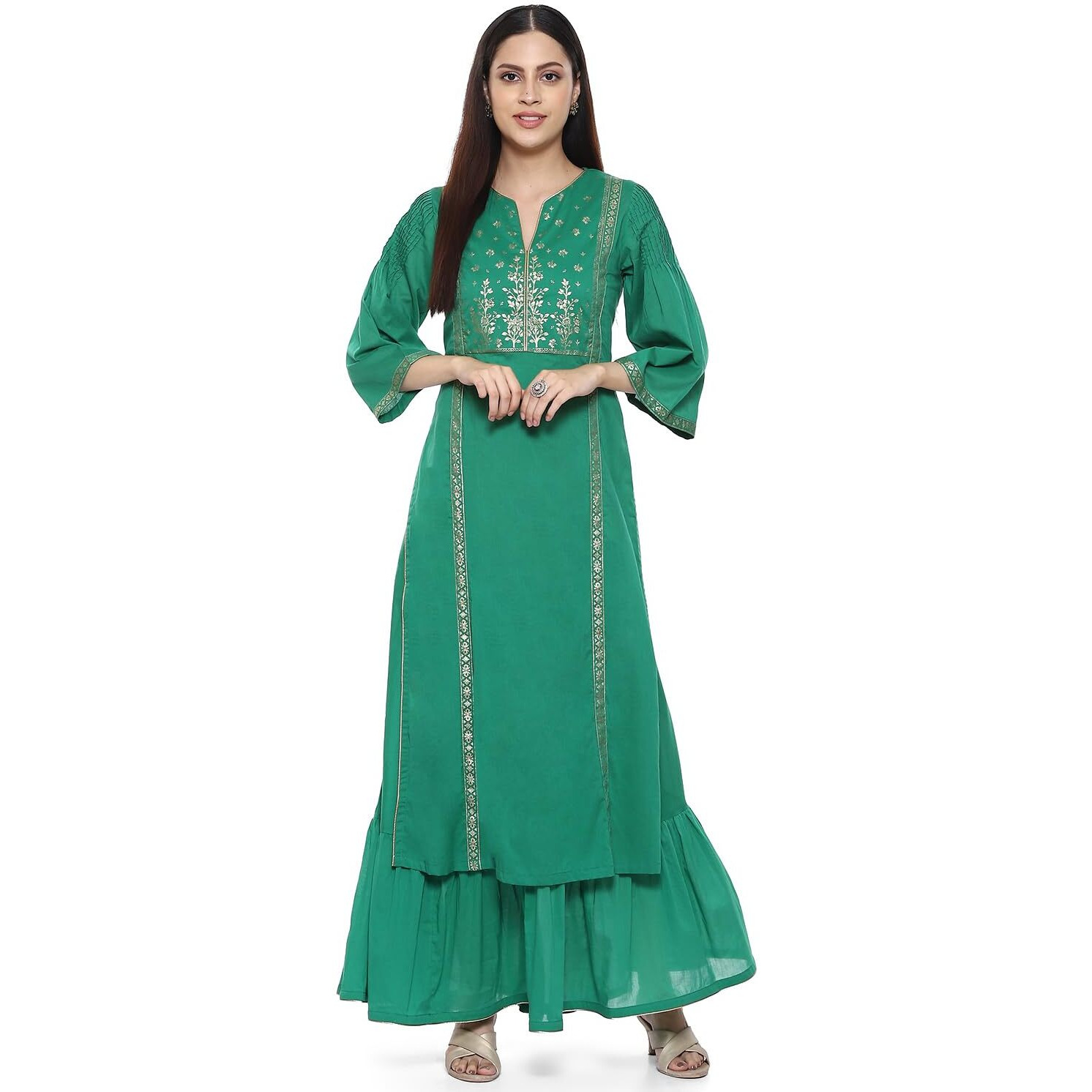 BIBA Women Printed Flared Mix and Match(MNMASSORTED14780E_Green_34)